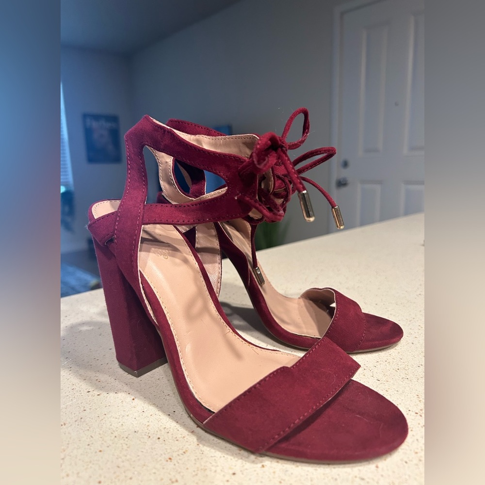 Charlotte Russe Suede Maroon/Red Heels